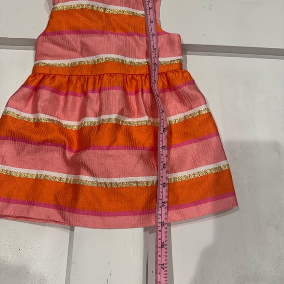 Janie and Jack Charming Pink and Orange Striped Dress - Picture 6 of 6